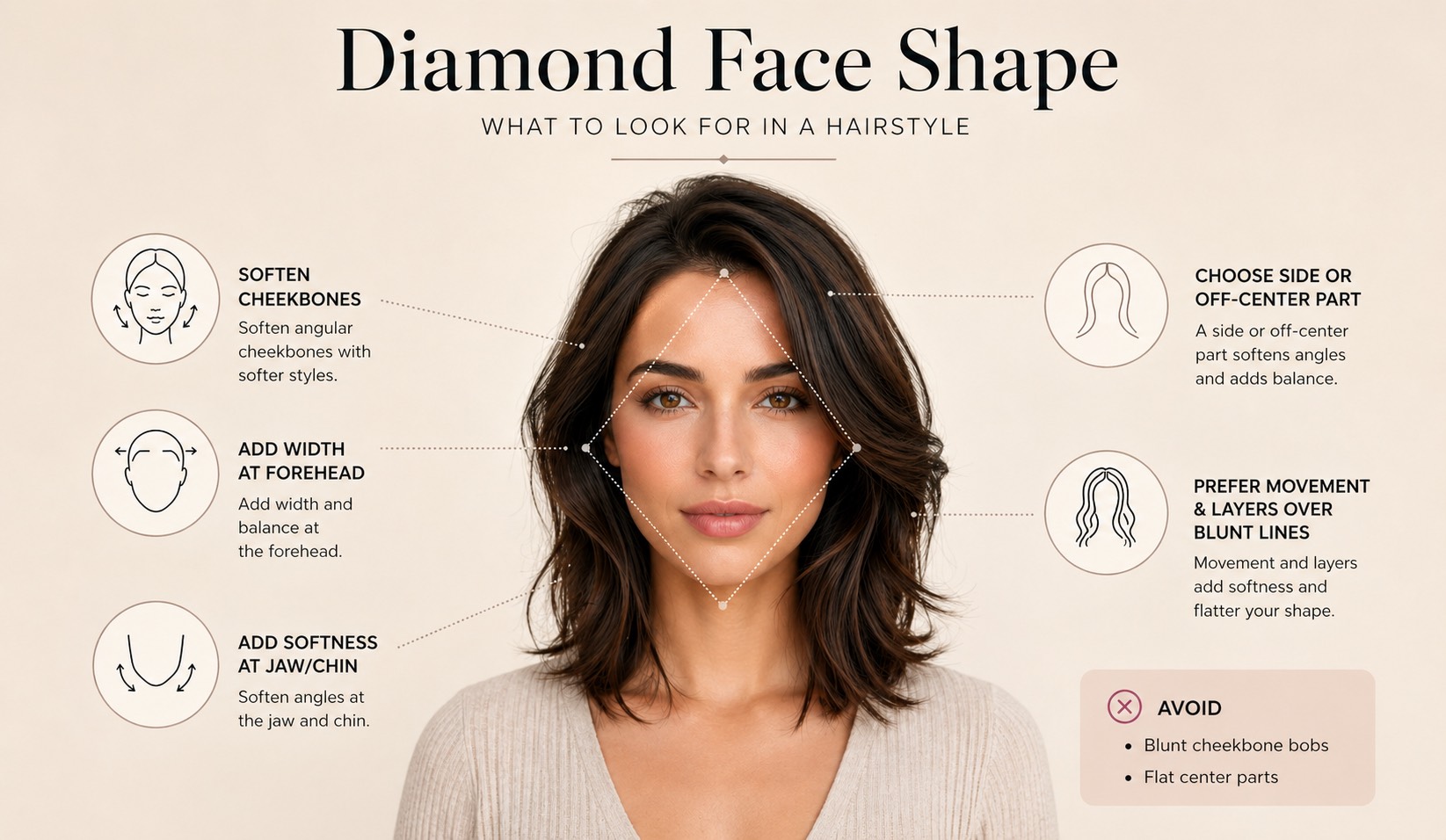 Best Haircuts for Diamond Face Shape
