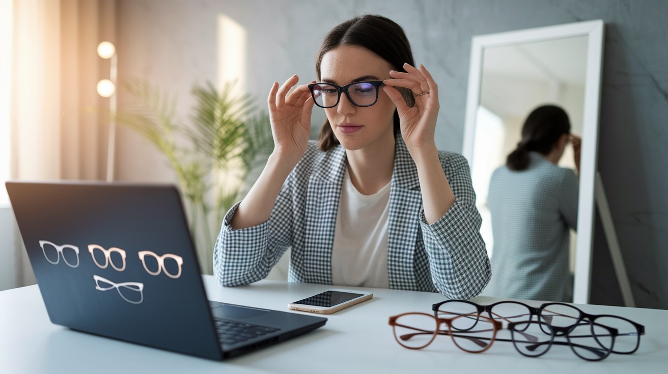 Trying glasses online with face shape guidance